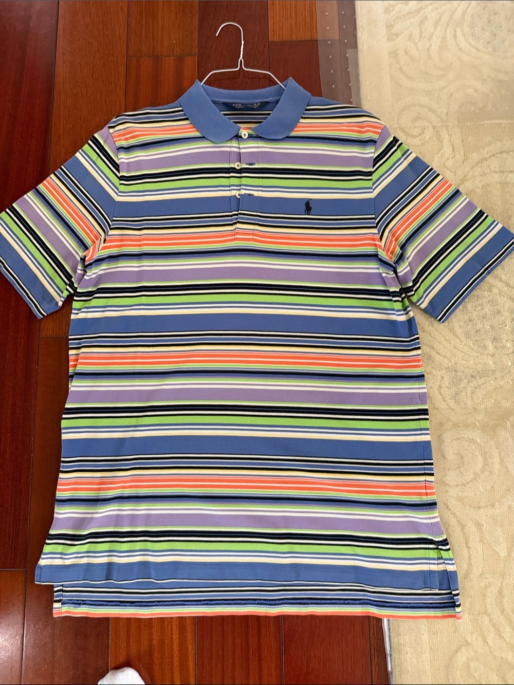 Polo by Ralph Lauren Blue Multi-Stripe Cotton Polo